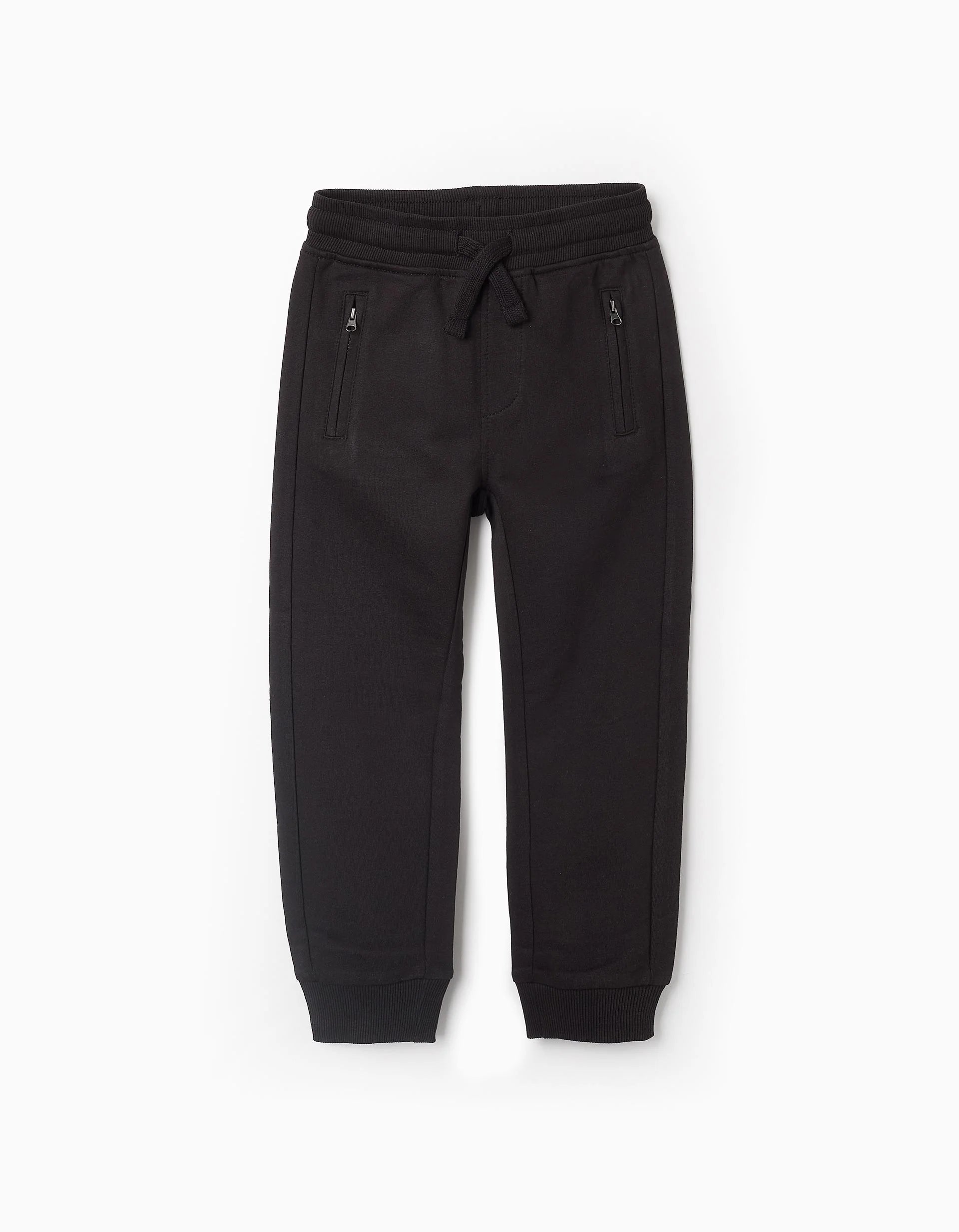 Boys' Slim Joggers with Sealed Pockets, Black