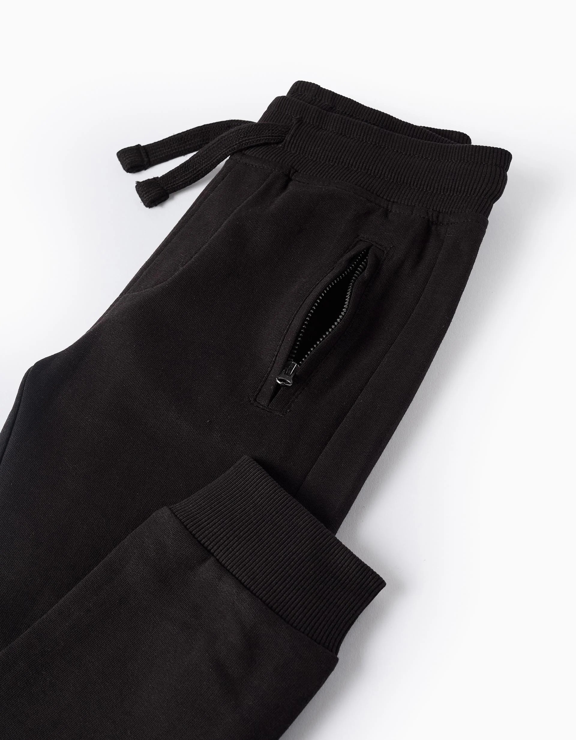 Boys' Slim Joggers with Sealed Pockets, Black