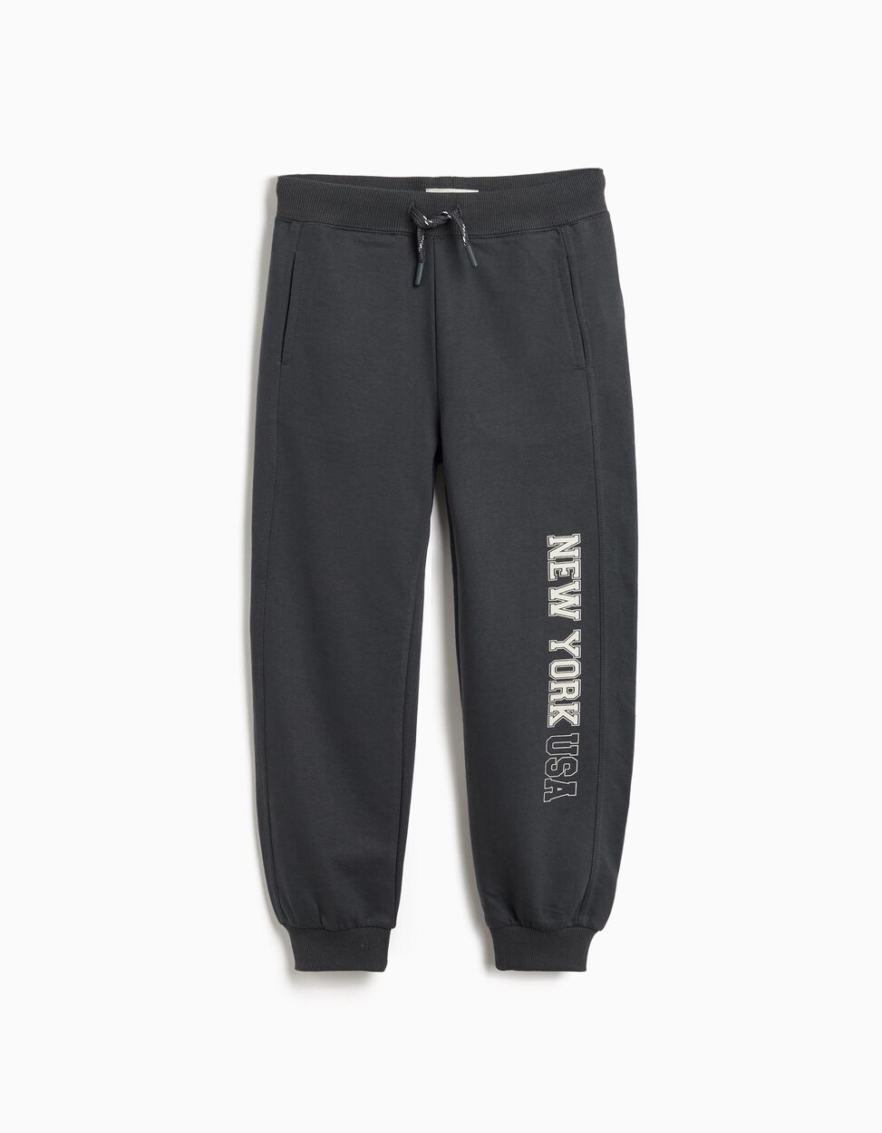 Boys' Plush Jogging Pants, Dark Gray