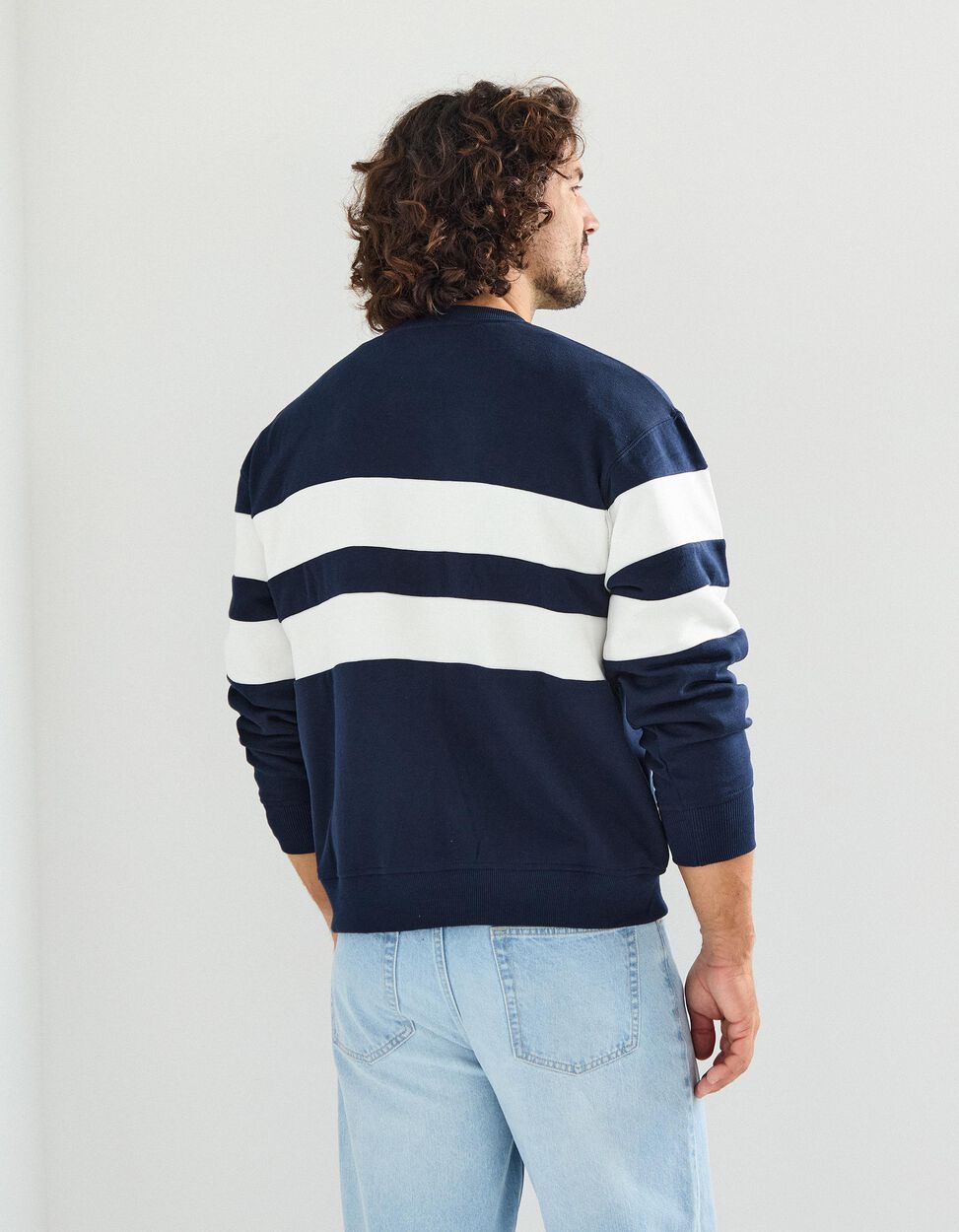 Dark Blue Men's Plush Sweatshirt