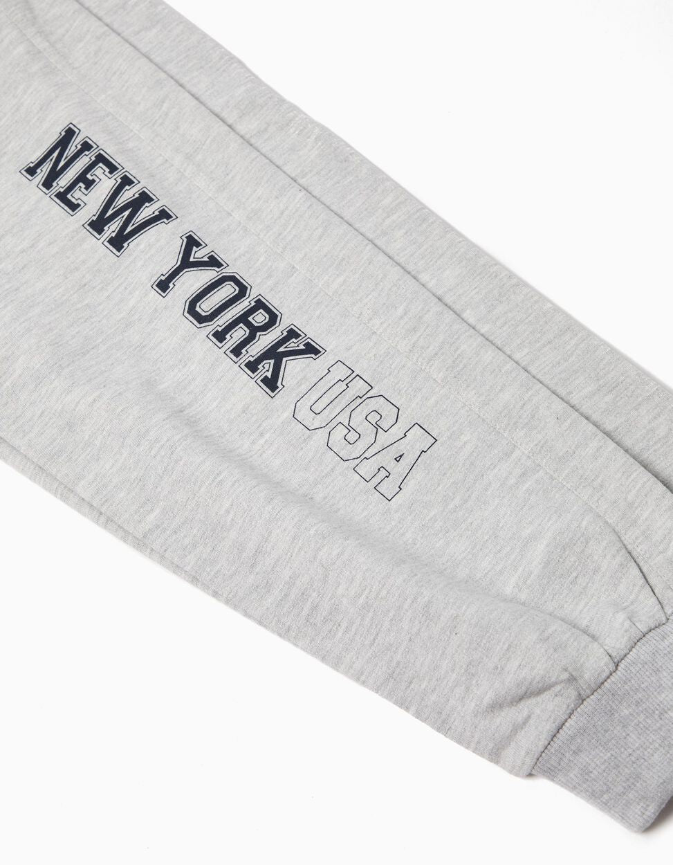 Boys' Light Gray Plush Jogging Pants