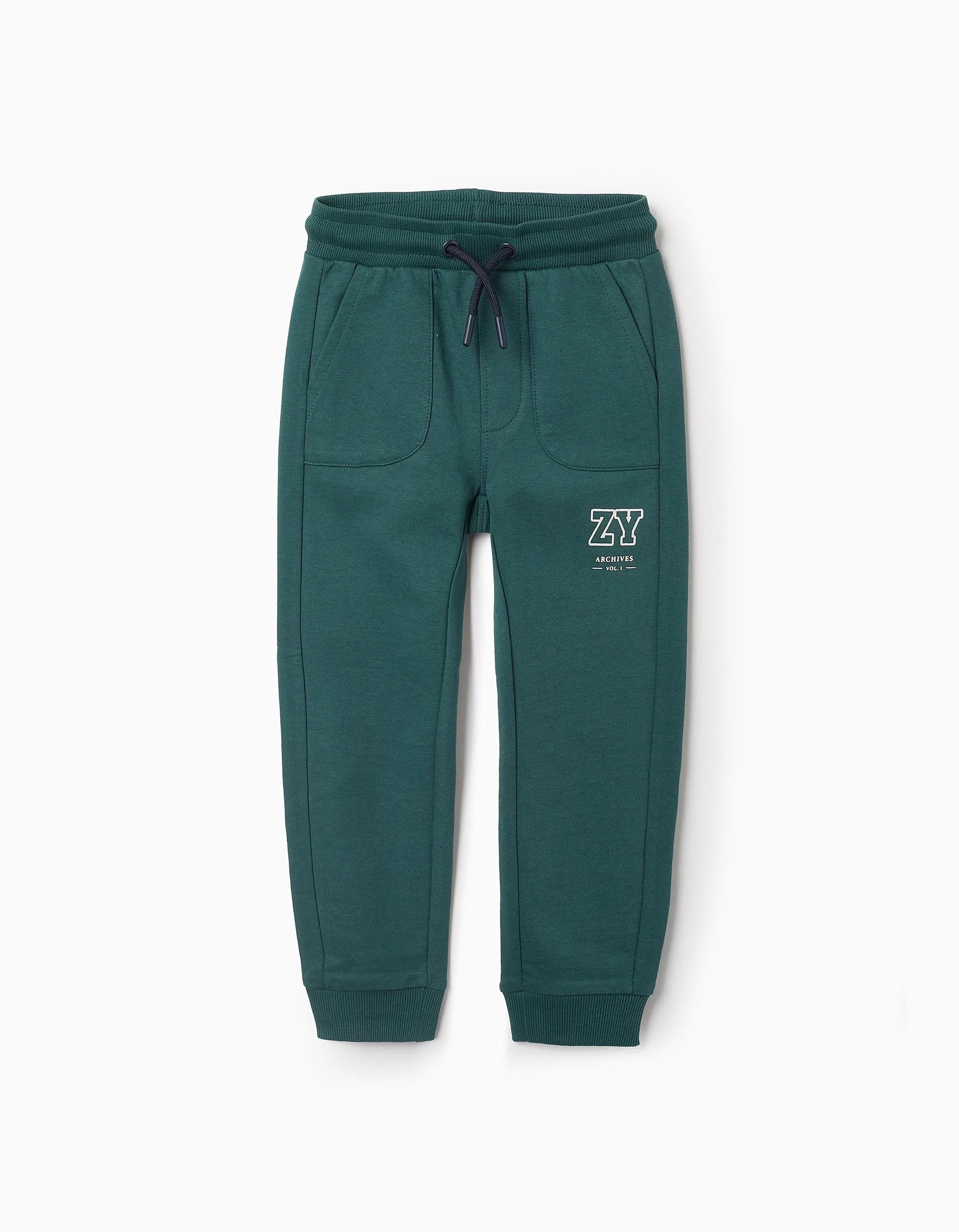 ZY Archives' Boys' Joggers, Dark Green