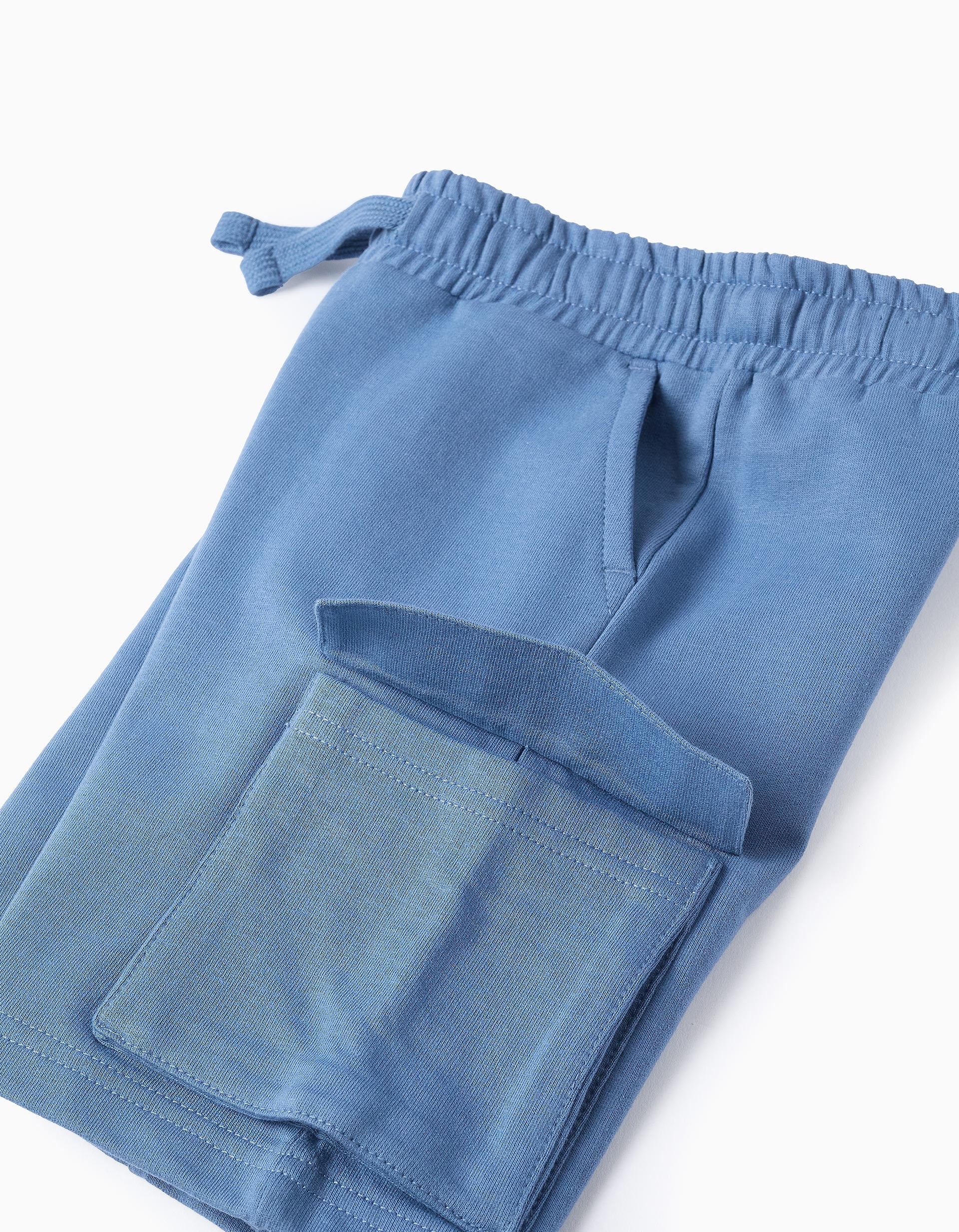 Boys' Cargo Jogger Shorts with Pockets, Blue