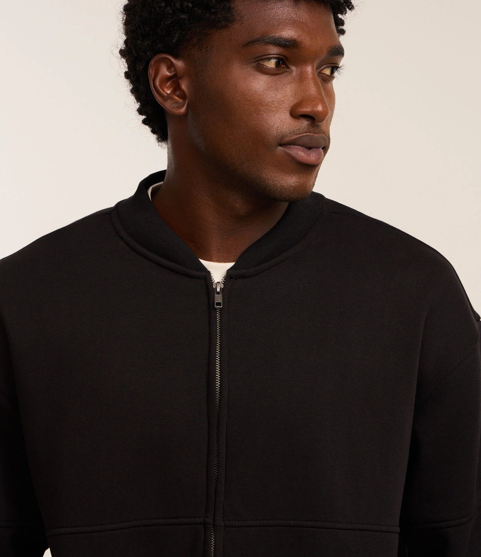 Cotton Bomber Jacket with Zipper