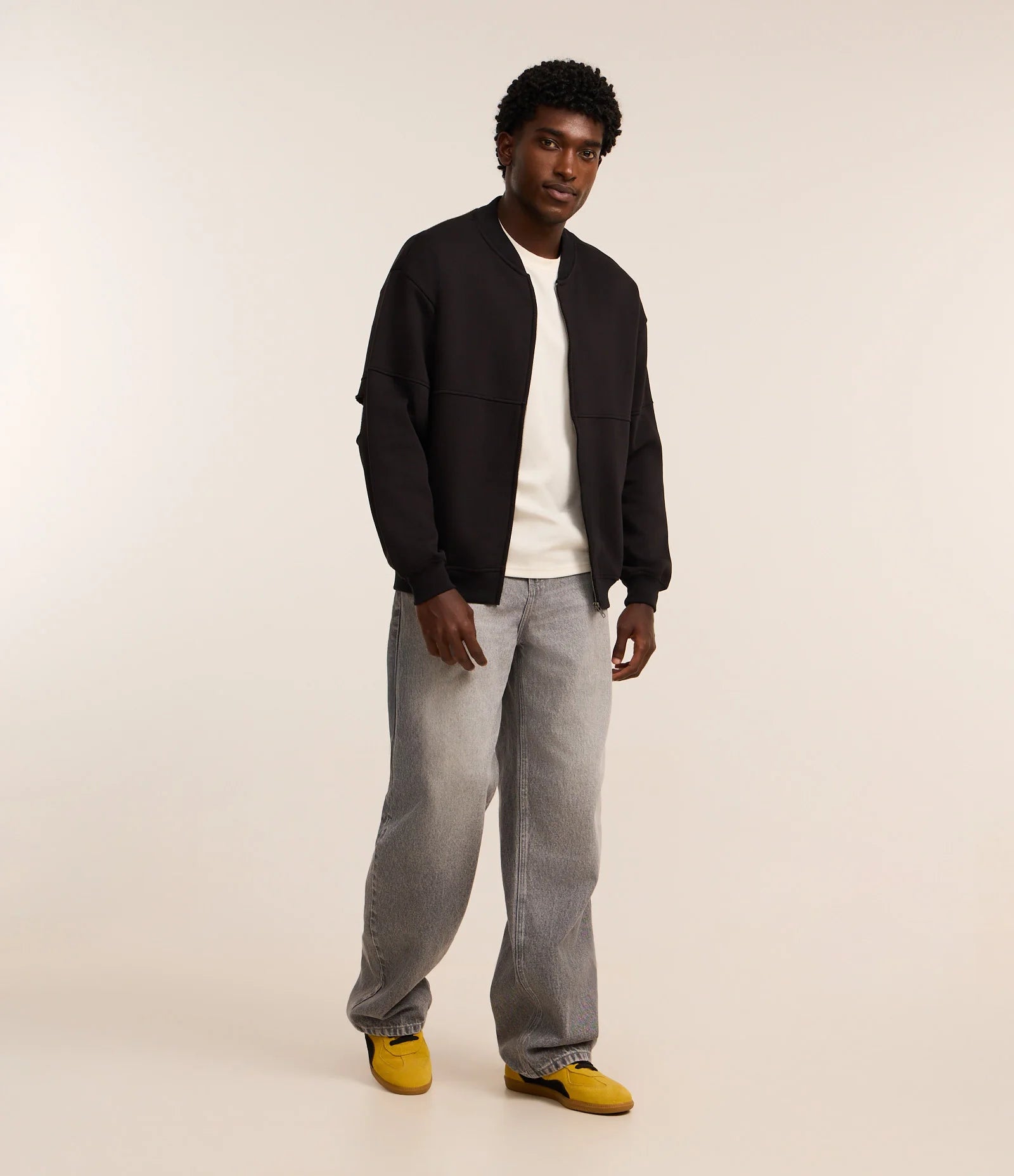 Cotton Bomber Jacket with Zipper