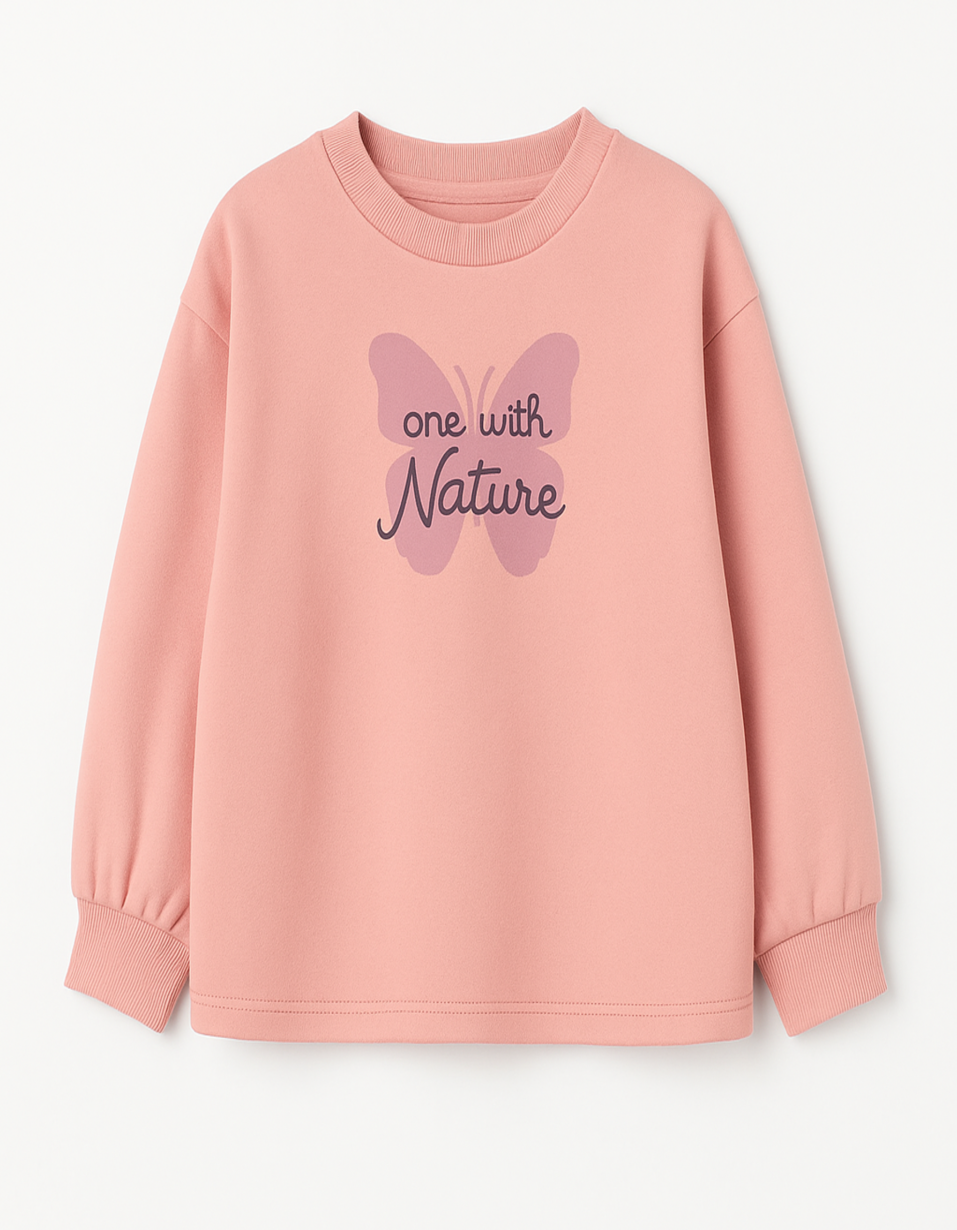 Brushed Sweatshirt for Girls 'Clover', Pink