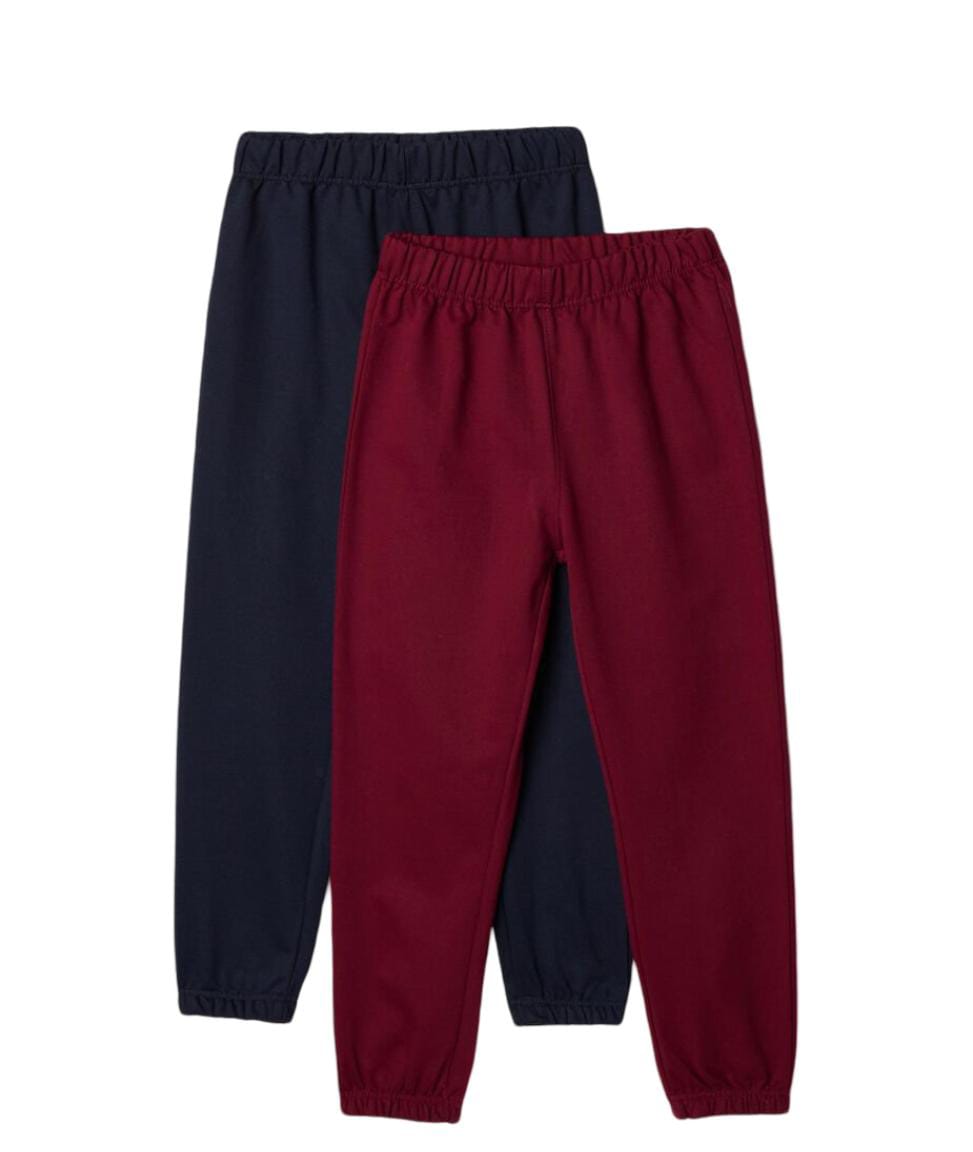 Pack 2 Joggers, Boy, Maroon/Dark Navy