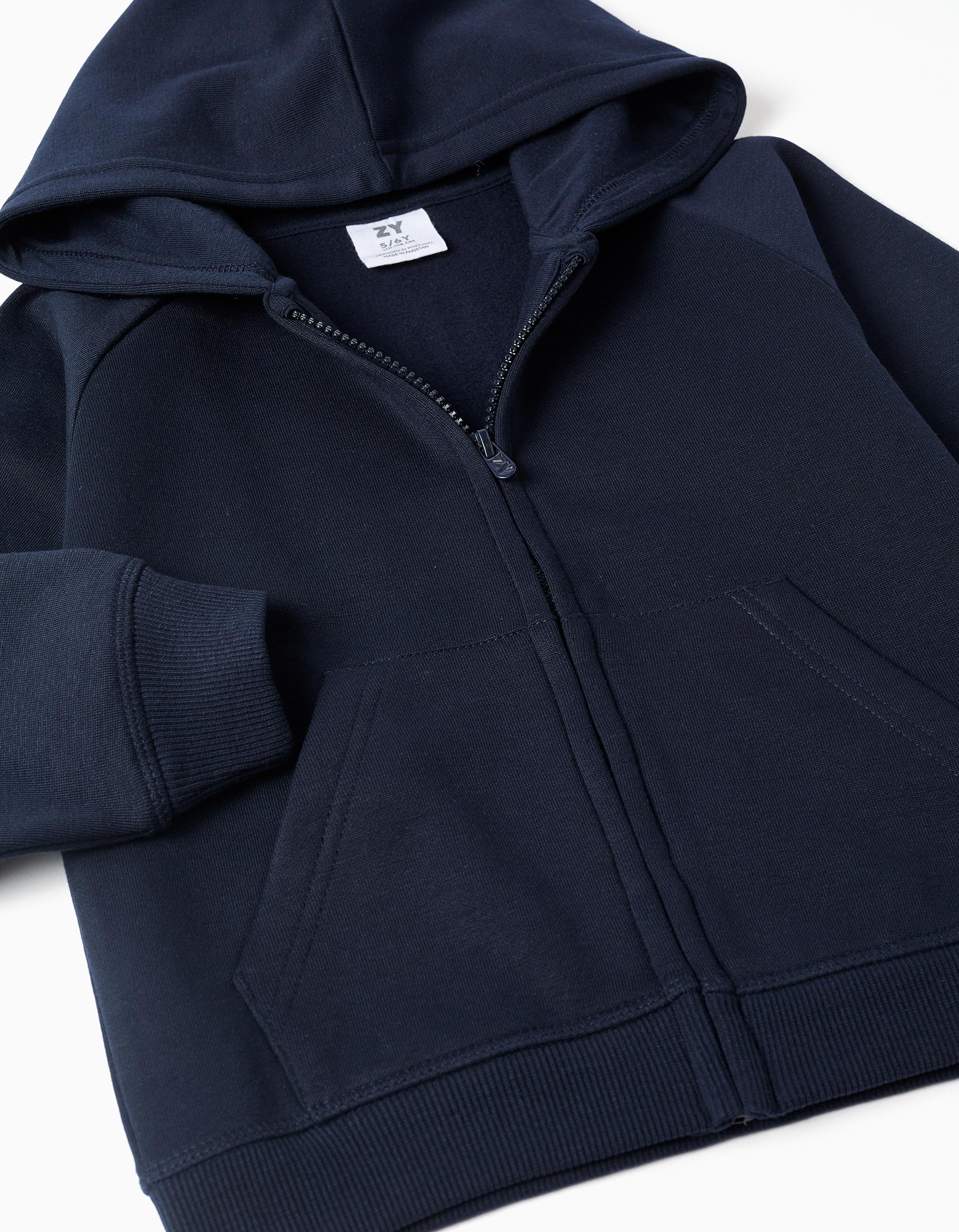 Hooded jacket + T-shirt + trousers for girls, dark blue/white