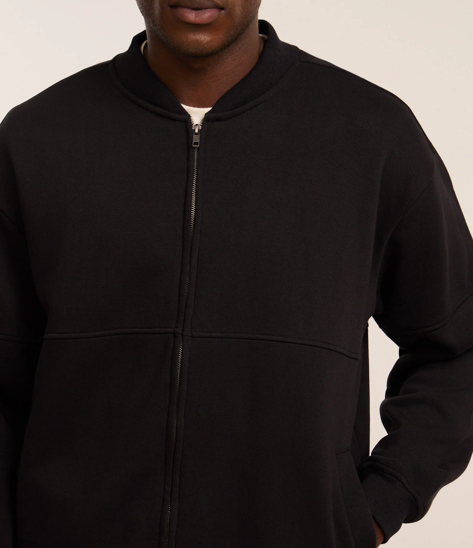 Cotton Bomber Jacket with Zipper